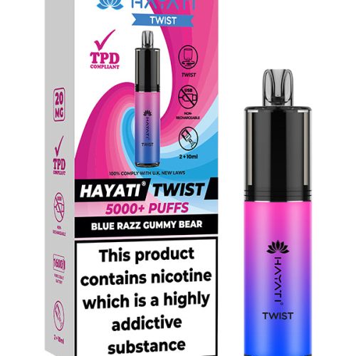 Hayati Twist 5000 Blue Razz Gummy Bear Disposable NYKecigs 1