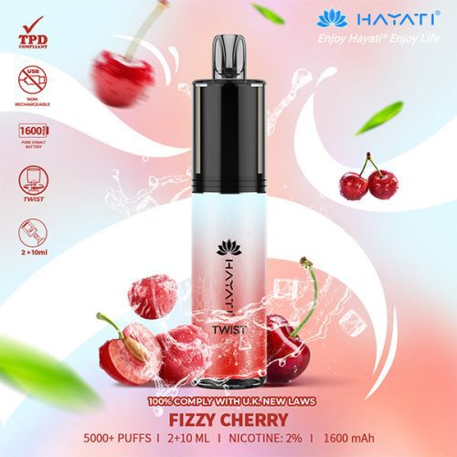 Hayati Twist 5000 Fizzy Cherry Disposable NYKecigs 1 c958d4d1 a828 4bba a273 eb5209fab7f3 1