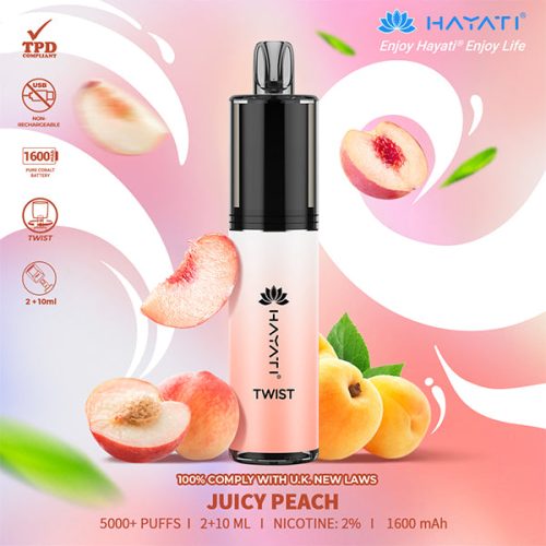 Hayati Twist 5000 Juicy Peach Disposable NYKecigs 1 1