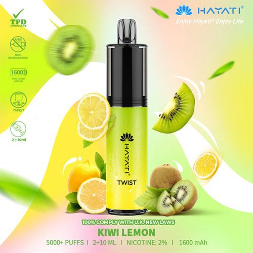 Hayati Twist 5000 Kiwi Lemon Disposable NYKecigs 1 1