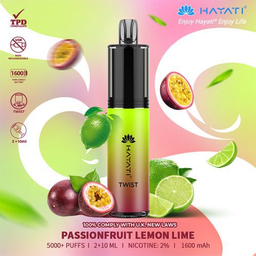 Hayati Twist 5000 Passionfruit Lemon Lime Disposable NYKecigs 1 1