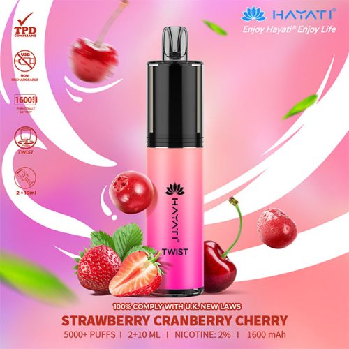 Hayati Twist 5000 Strawberry Cranberry Cherry Disposable NYKecigs 1 1