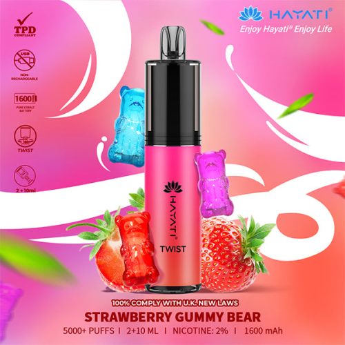 Hayati Twist 5000 Strawberry Gummy Bear Disposable NYKecigs 1 1