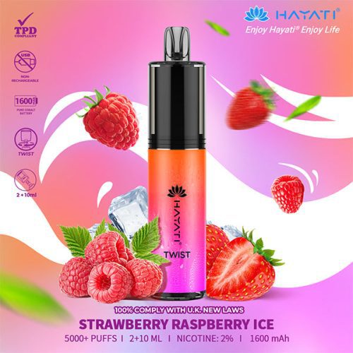 Hayati Twist 5000 Strawberry Raspberry Ice Disposable NYKecigs 1