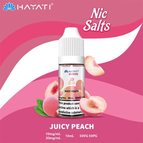 Juicy Peach 1 Hayati Crystal Pro Max Nic Salt NYKecigs