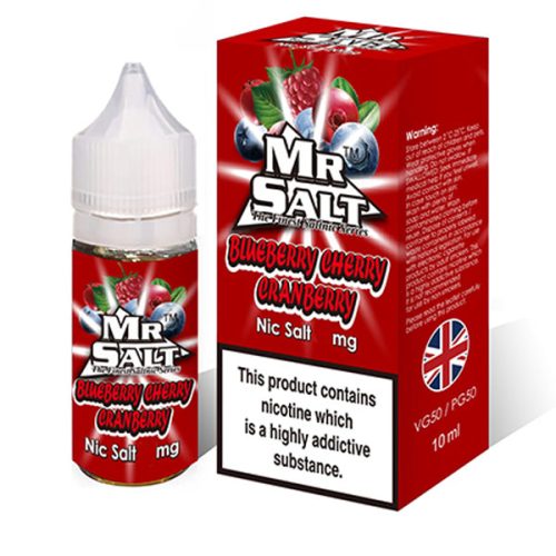 Mr Salt Blueberry Cherry Cranberry Nic Salt E Liquid 10ml NYKecigs.com The Gourmet Vapor Shop