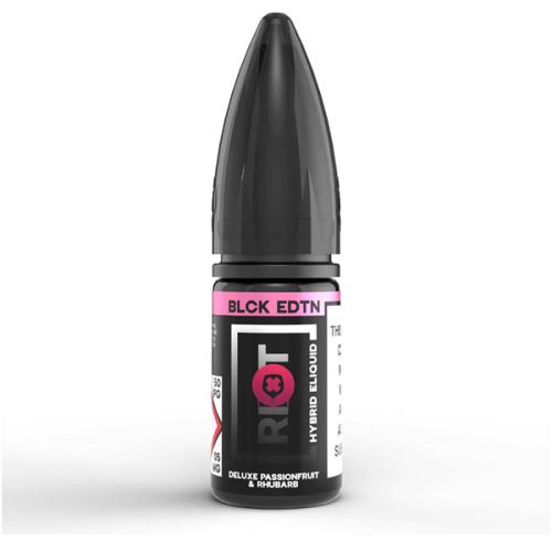 Riot Squad BLCK EDTN Deluxe Passion Fruit & Rhubarb 10ml Hybrid Salt E Liquid NYKecigs The Gourmet Vapor Shop