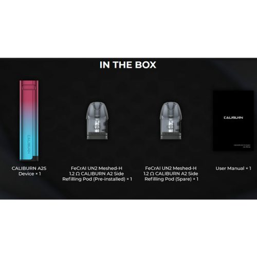 UWELL CALIBURN A2S Pod Kit In the Box NYKecigs The Gourmet Vapor Shop