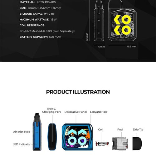 Uwell Koko Prime Features 2 Pod NYKecigs