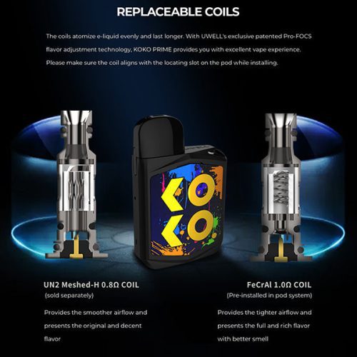 Uwell Koko Prime Features 4 Pod NYKecigs