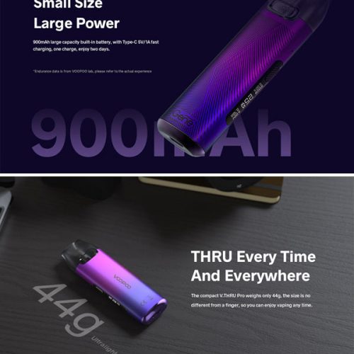 VOOPOO VTHRU PRO Pod Kit Features NYKecigs The Gourmet Vapor Shop