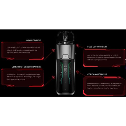 Vaporesso LUXE XR Max 80w Vape Kit Spec NYKecigs The Gourmet Vapor Shop