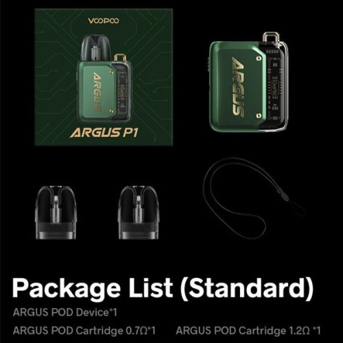 Voopoo Argus P1 Pod Kit 20w BOX CONTENTS NYKecigs The Gourmet Vapor Shop