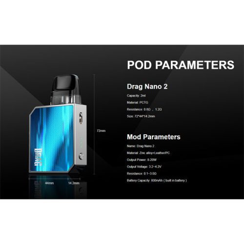 Voopoo Drag Nano 2 Kit Specification NYKecigs The Gourmet Vapor Shop