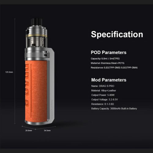 Voopoo Drag S PRO TPP Specification NYKecigs The Gourmet Vapor Shop