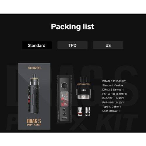 Voopoo Drag S PnP X Pod Kit Package NYKecigs The Gourmet Vapor Shop