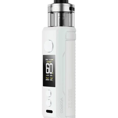 White Pearl Voopoo Drag S2 Kit boasting 2500mAh rapid charging battery